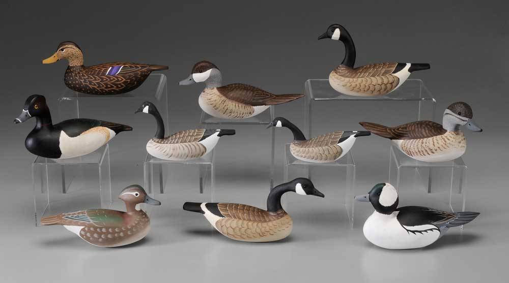 Appraisal: Ten Lou Reineri Decoys Chincoteague Virginia born early th century