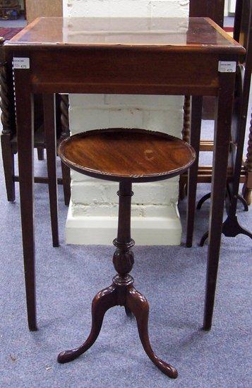 Appraisal: A mahogany and satinwood inlaid side table the rectangular top