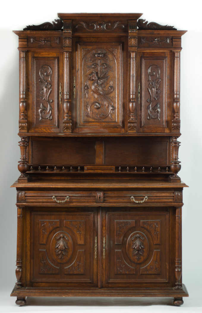 Appraisal: LOUIS XVI STYLE CARVED OAK SIDEBOARD Continental th century an