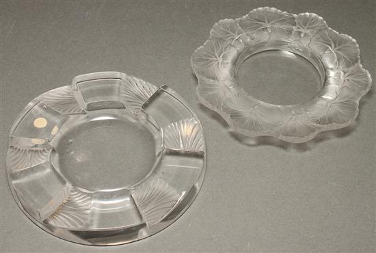 Appraisal: Lalique molded and partially frosted glass coaster and similar Lalique