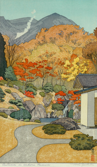 Appraisal: Yoshida Toshi Japanese - Autumn in the Hakone Museum woodblock