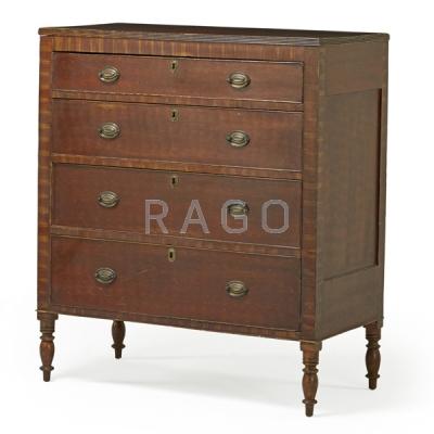 Appraisal: AMERICAN GRAIN PAINTED SHERATON CHEST Condition Report