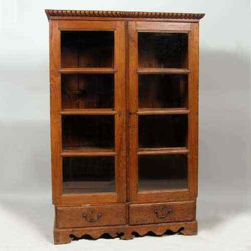 Appraisal: A Chippendale Teak Glazed Bookcase circa having a flat top