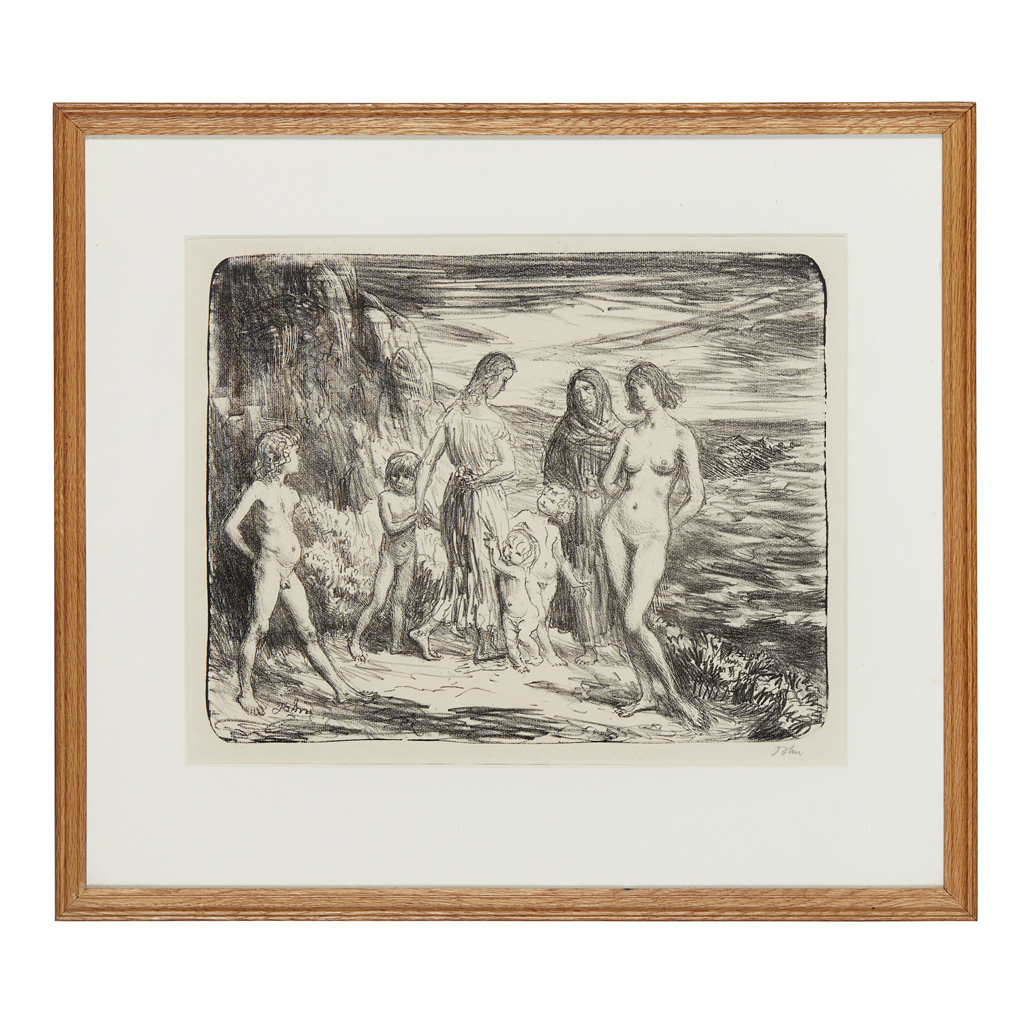 Appraisal: AUGUSTUS JOHN WELSH - THE BATHERS Signed in pencil to