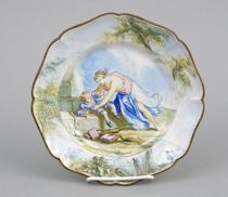 Appraisal: A Second French Faience Plate circa Artist signed on bottom