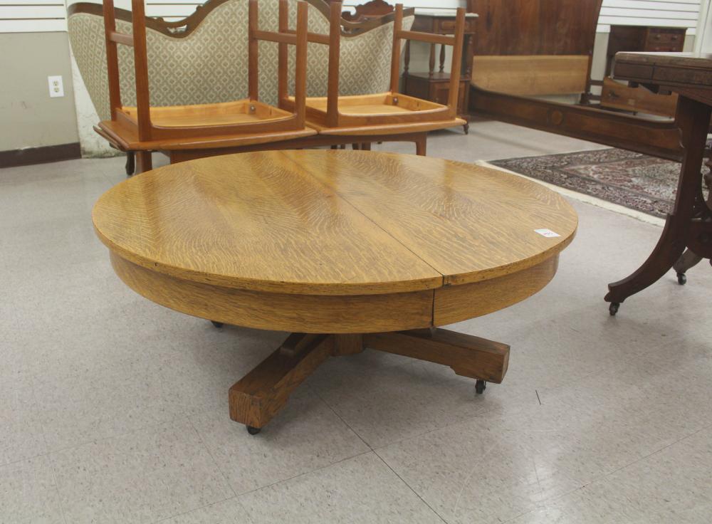 Appraisal: ROUND OAK COFFEE TABLE Empire Revival style American c H