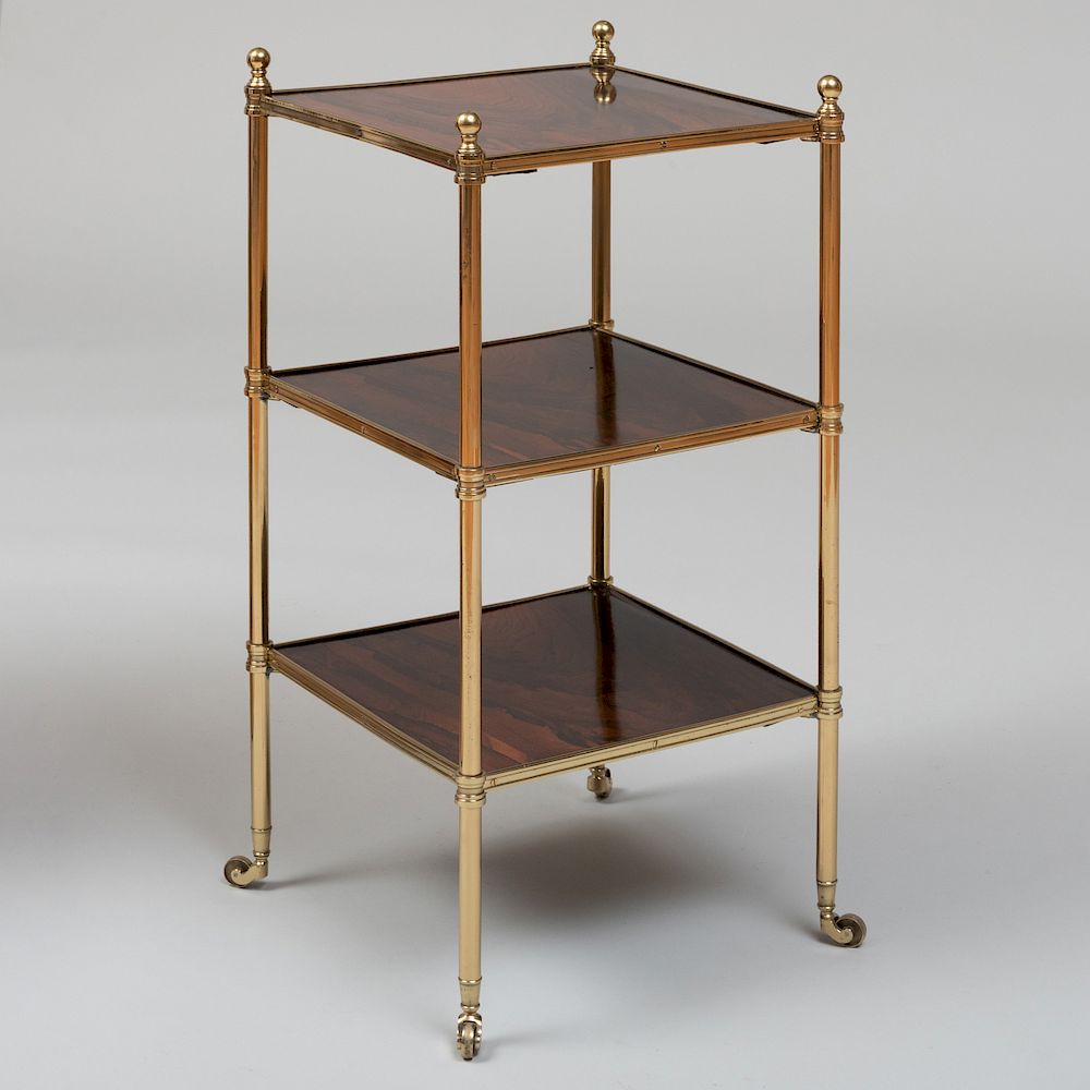 Appraisal: Brass and Rosewood Three Tier tag re x x in