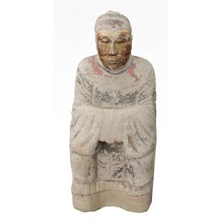 Appraisal: Antique Chinese Temple Kneeling Buddha Figure Antique Chinese Temple Kneeling