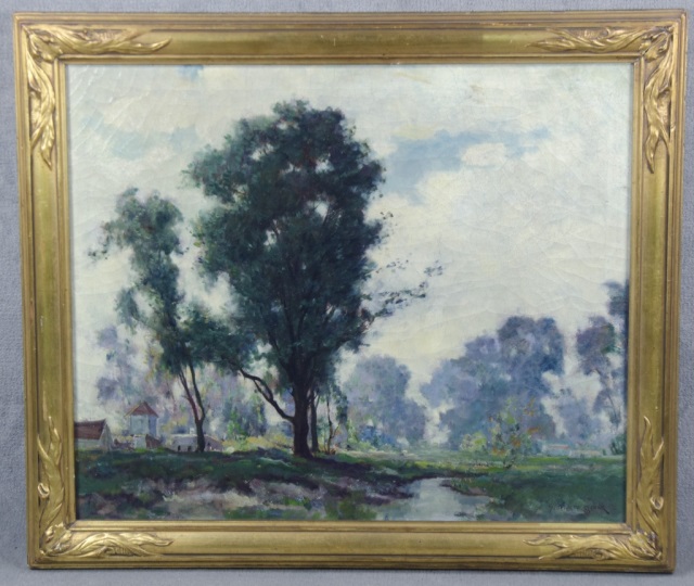 Appraisal: Dedrick Brandes Stuber American Los Angeles - Landscape with stream