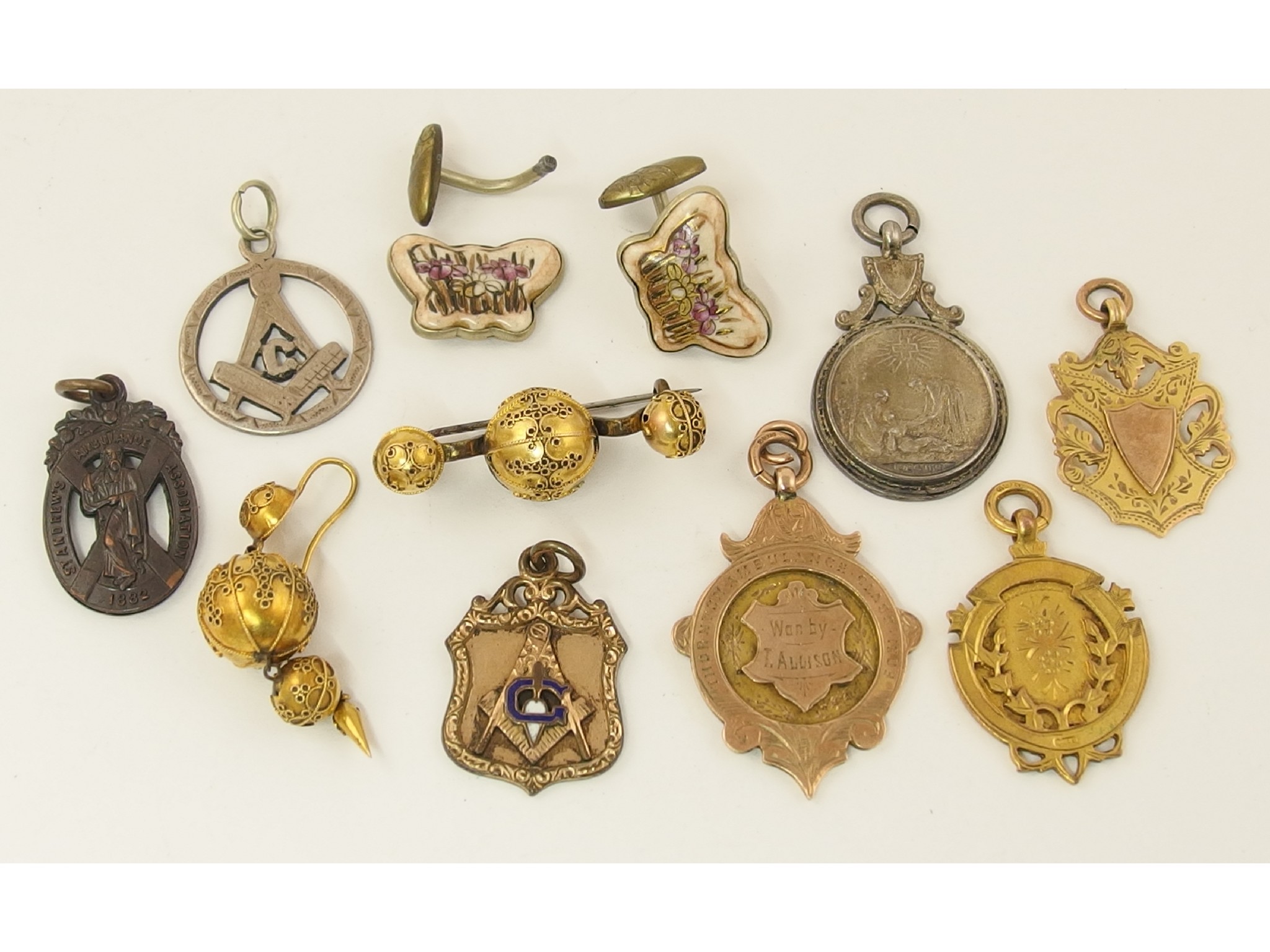 Appraisal: Three ct medallions approx weight gms and a collection of