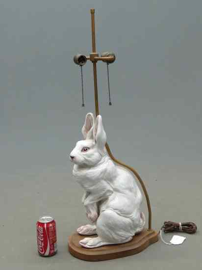 Appraisal: Ceramic rabbit lamp '' Overall Ht