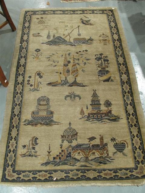 Appraisal: CHINESE WHITE GREY CARPET w d in Provenance Boyer Family