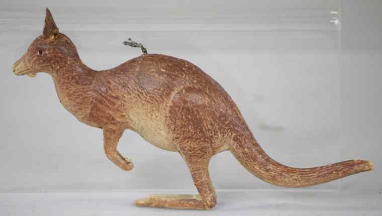 Appraisal: KANGAROO DRESDEN CHRISTMAS TREE ORNAMENT Realistic form to this well