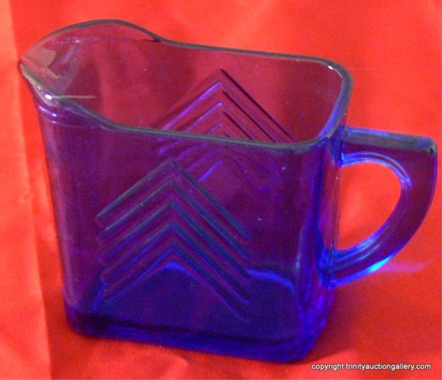 Appraisal: Hazel-Atlas Glass Co - Cobalt Chevron Creamer - No marked