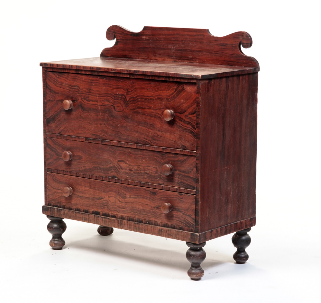 Appraisal: AMERICAN TRANSITIONAL CHEST OF DRAWERS Second quarter th century poplar