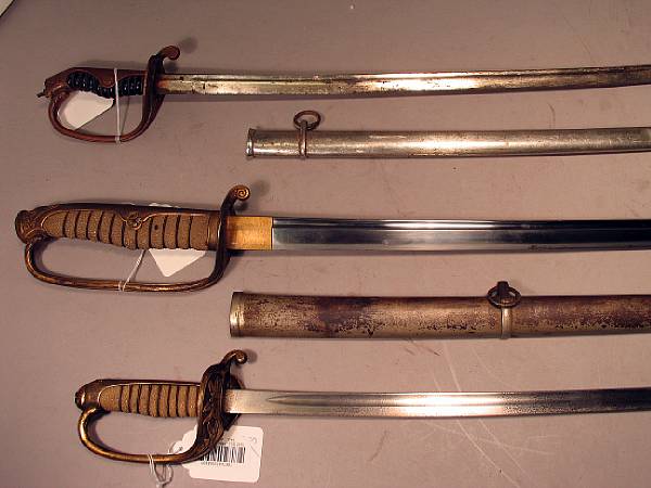 Appraisal: A lot of three Japanese kyu-gunto military swords Comprising Type