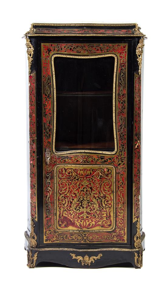 Appraisal: Sale Lot A Napoleon III Style Boulle Marquetry Vitrine Cabinet