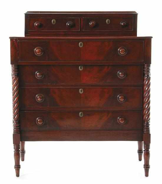 Appraisal: American Classical carved mahogany chest of drawers circa two rectangular