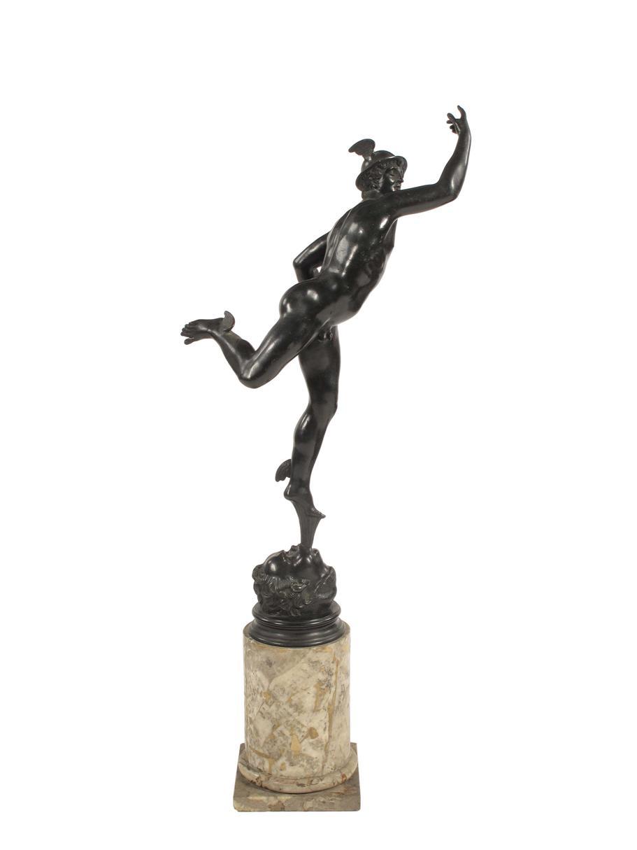 Appraisal: After Giambologna A late th century bronze model of Mercury