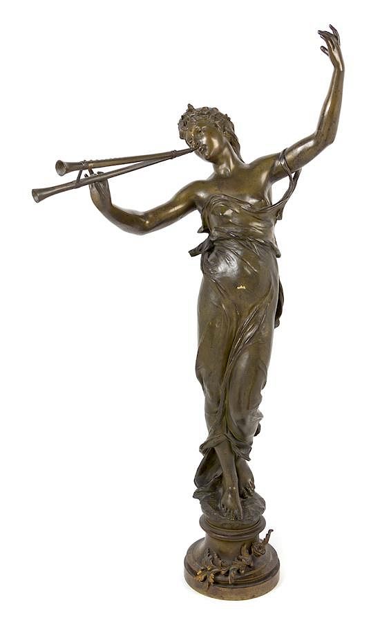 Appraisal: Eugene Marioton French - Femme jouant de la double flute