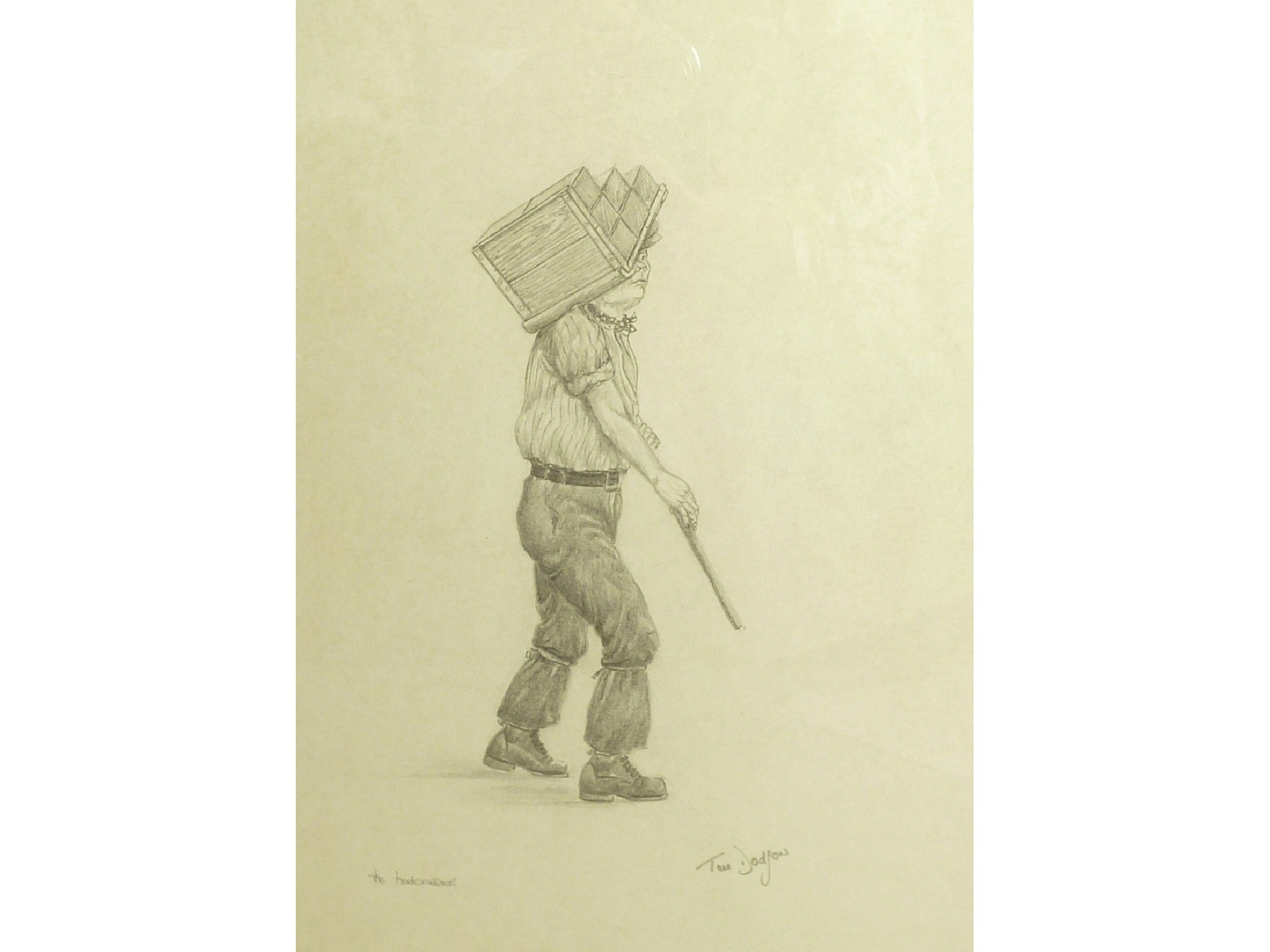 Appraisal: TOM DODSON - PENCIL DRAWING'The Hodcarrier'Signed and inscribed lower right