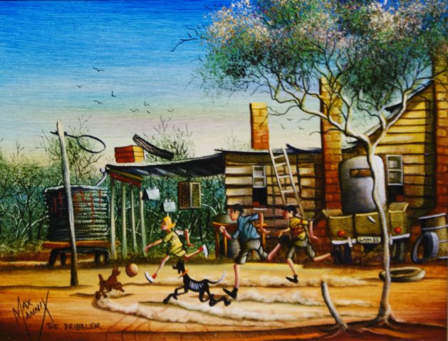 Appraisal: Max Mannix born The Dribbler oil on canvas on board