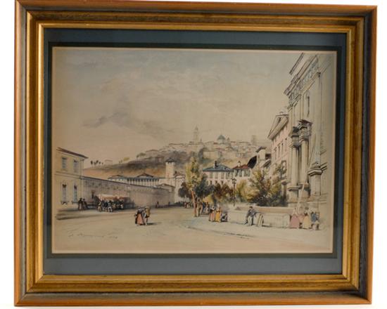 Appraisal: James Duffield Harding - English Bergamo Oct a lithograph in