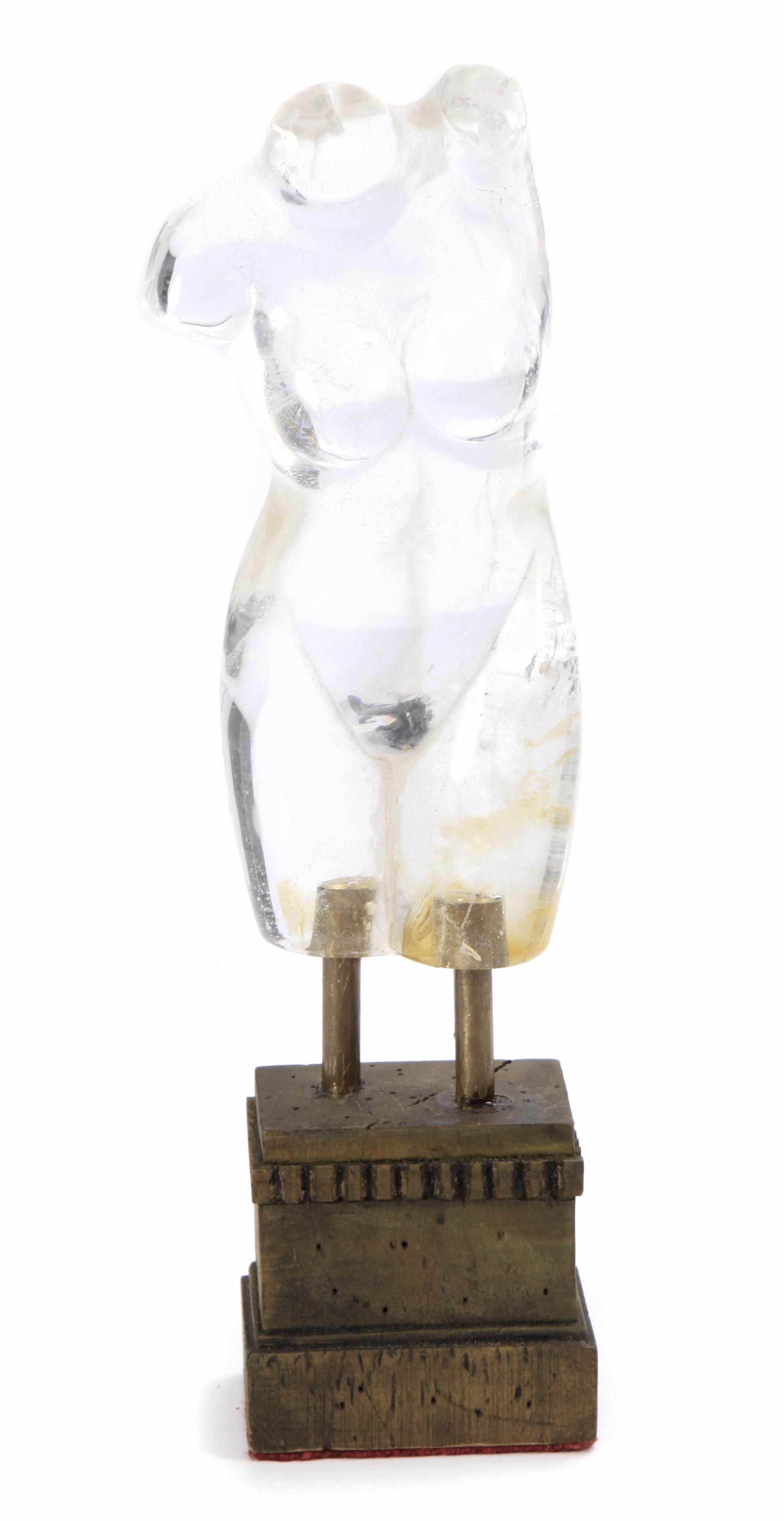 Appraisal: A rock crystal torso on stand height in diameter in