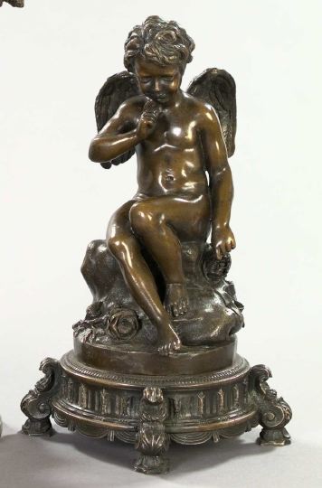 Appraisal: After Etienne-Maurice Falconet French - Patinated bronze figure of the