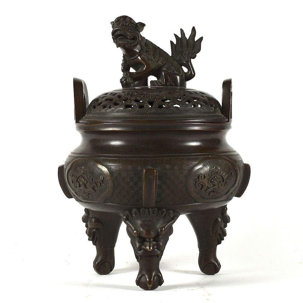 Appraisal: th c Chinese Bronze Censer A well cast and incised