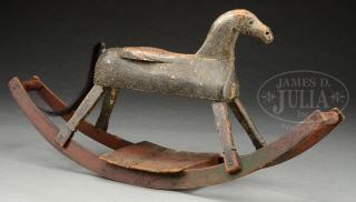 Appraisal: RARE PRIMITIVE CHILD'S ROCKING HORSE RARE PRIMITIVE CHILD'S ROCKING HORSE