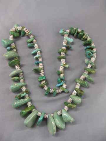 Appraisal: Indian Turquoise Shell Necklace '' long