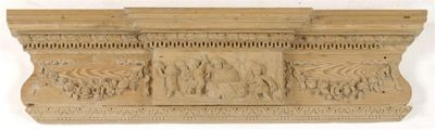 Appraisal: A George III carved pine mantel piece decorated with swags