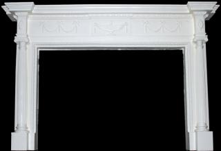 Appraisal: FEDERAL STYLE PLASTER FIREPLACE MANTEL FEDERAL STYLE PLASTER FIREPLACE MANTEL