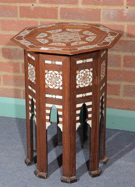 Appraisal: A MIDDLE EASTERN OCTAGONAL OCCASIONAL TABLE with mother of pearl