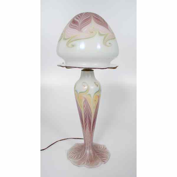 Appraisal: Art Nouveau-style Glass Lamp American th Century Glass lamp with