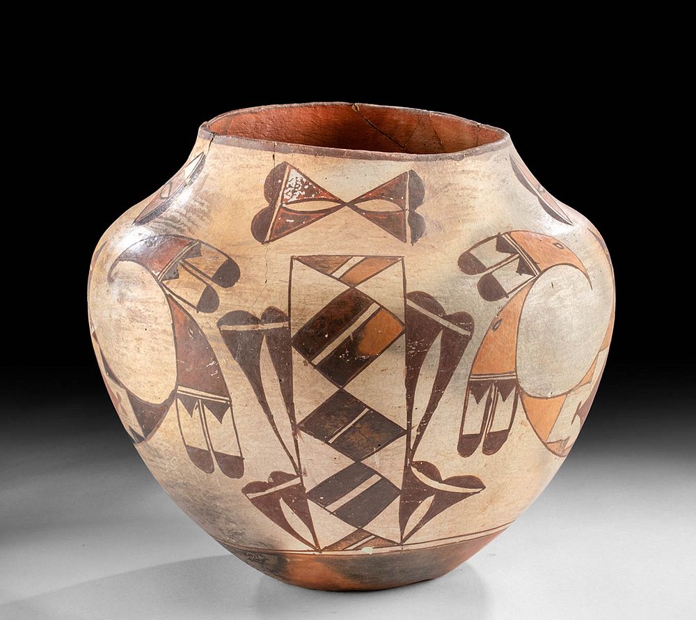 Appraisal: Early Acoma Polychrome Jar w Butterflies Birds Native American Acoma