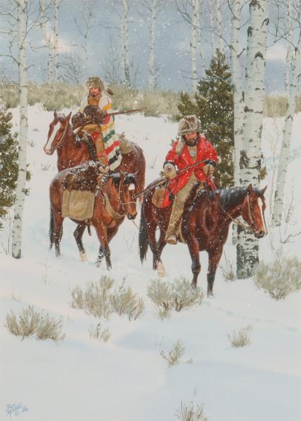 Appraisal: RON STEWART B WATERCOLOR WITH GOUACHERon Stewart Born Snow Covers