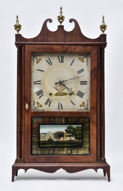 Appraisal: Eli Terry Sons mahogany shelf clock with wooden works original