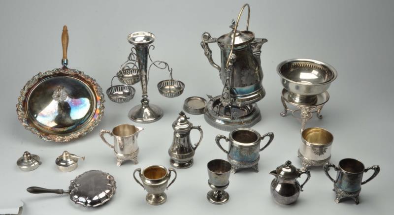 Appraisal: Large Lot of Silverplate Food Service Items Includes a pitcher