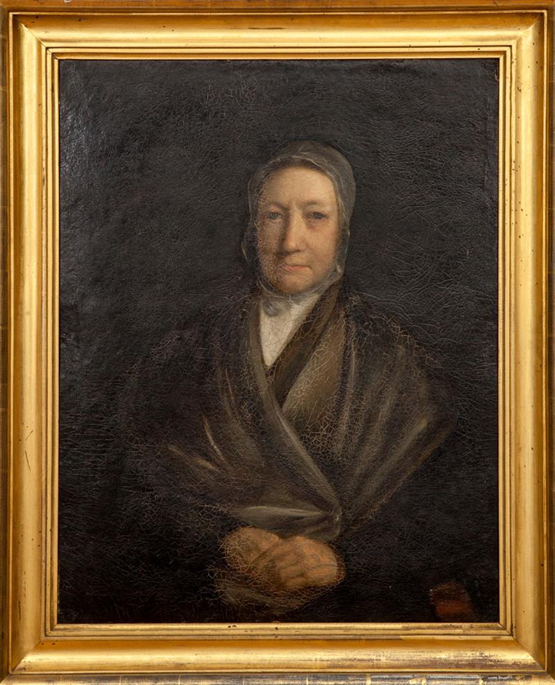 Appraisal: American School Portrait of a Lady in a Shawl Oil