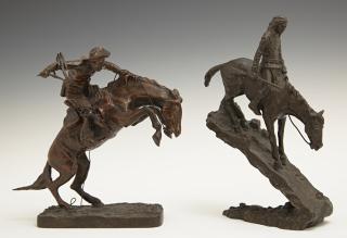 Appraisal: After Frederic Remington - The Bronco Buster patinated bronze by