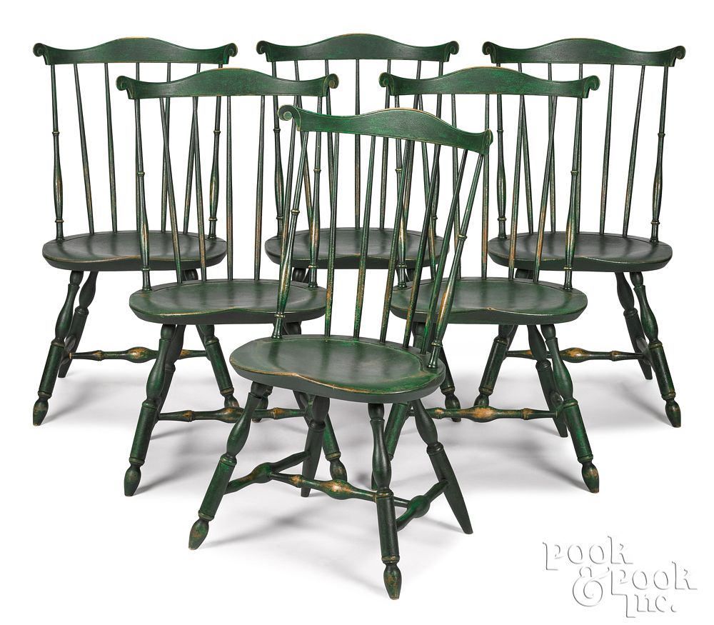 Appraisal: Six Drew Lausch Lancaster style Windsor chairs Set of six