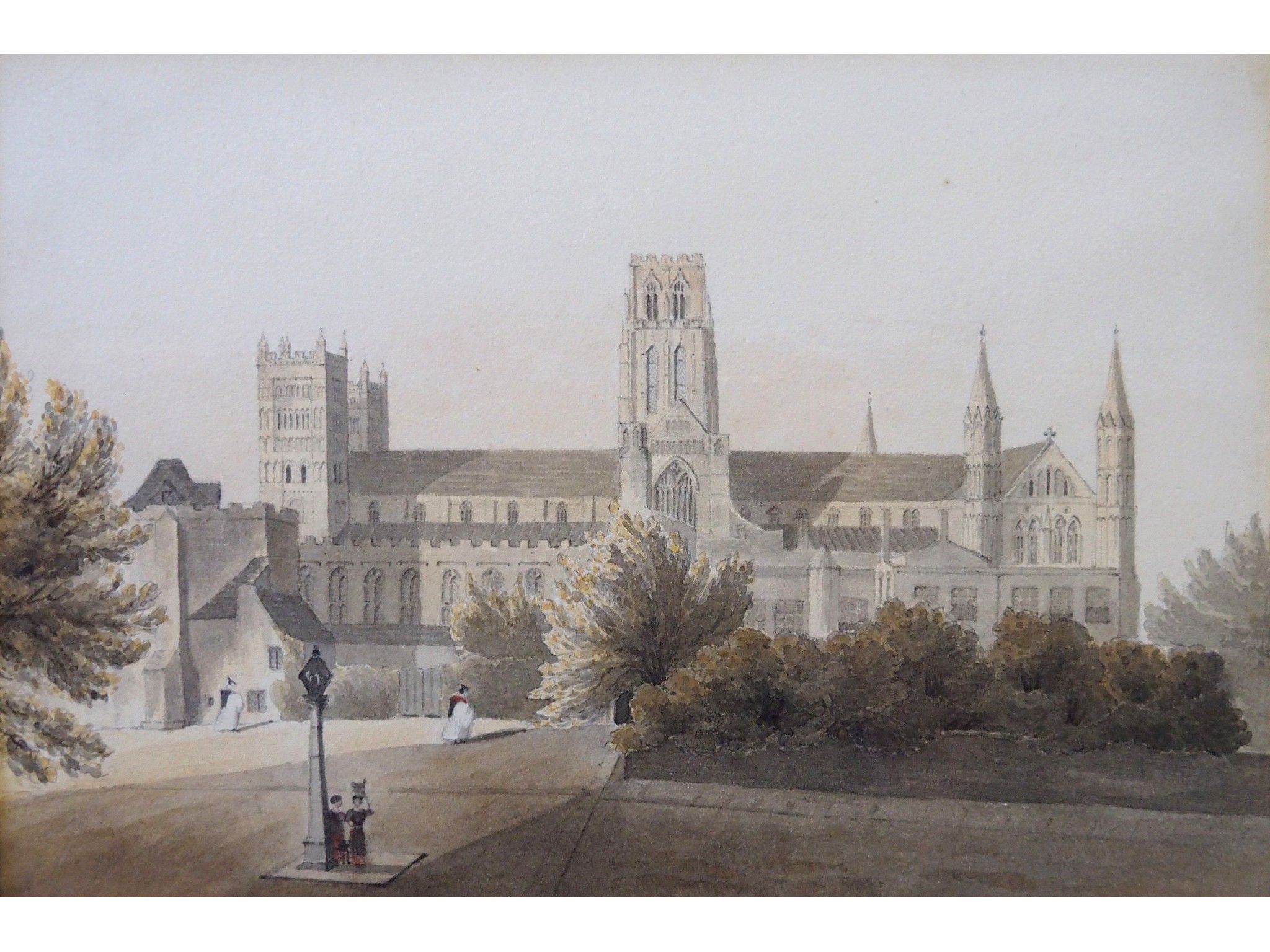 Appraisal: JAMES BOURNE British - DURHAM CATHEDRALWatercolour x cm x The