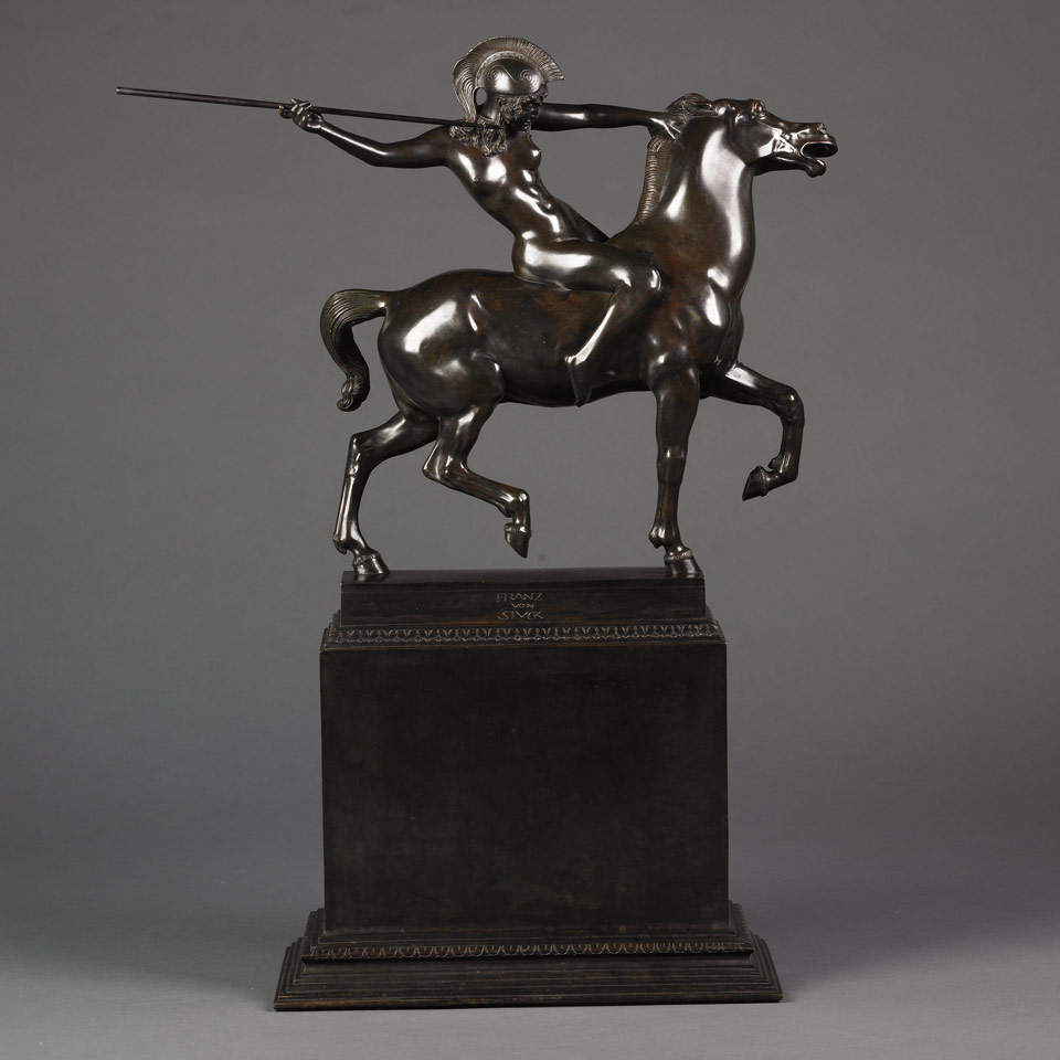 Appraisal: Franz von Stuck - AMAZON ON HORSEBACK bronze signed in