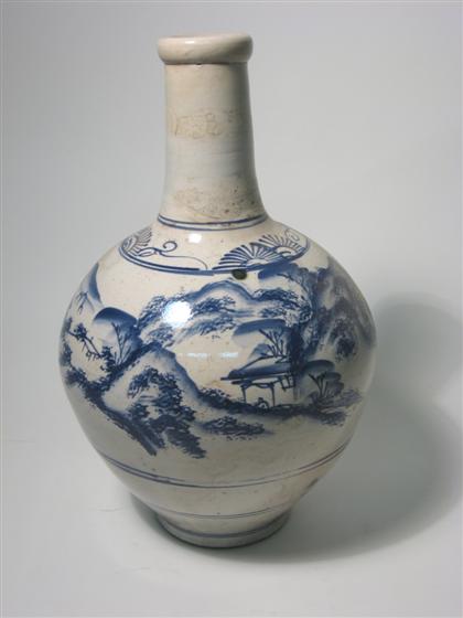 Appraisal: Korean porcelain vase landscape design H in