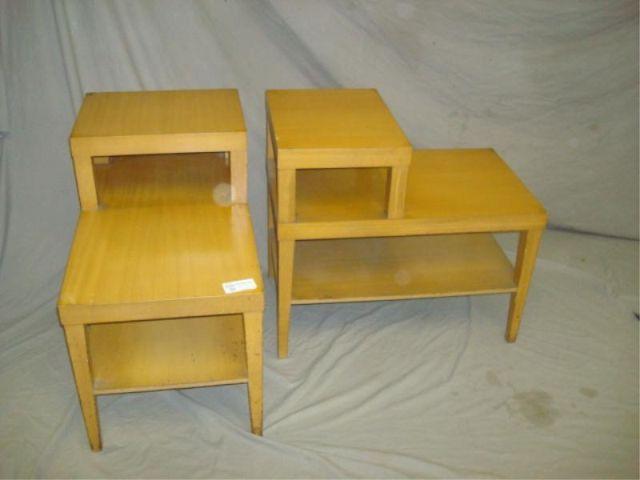 Appraisal: Pair of Midcentury Two Tier End Tables From a LI