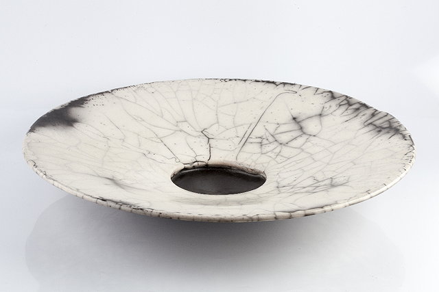 Appraisal: David Roberts British b Raku chargercrackled effect and smoked fired