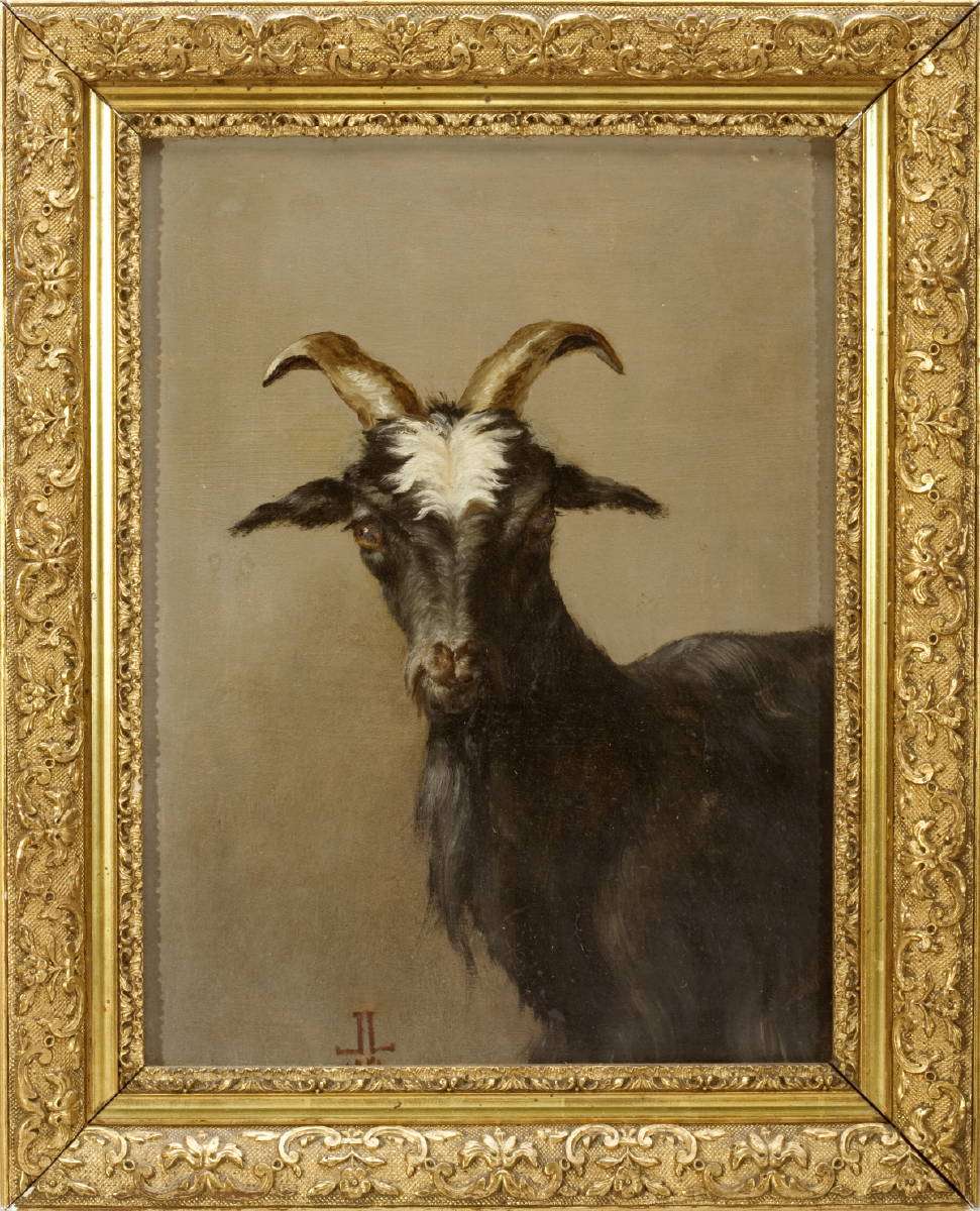 Appraisal: LOUISE LALANDE FRENCH - PORTRAIT OF A GOAT Oil on