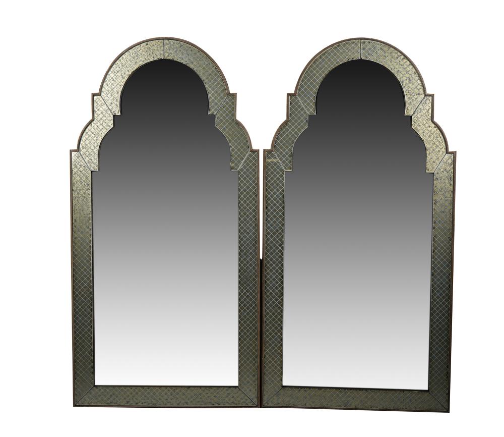 Appraisal: PAIR OF RESTORATION HARDWARE WOOD FRAMED MIRRORSCondition good wood intentionally